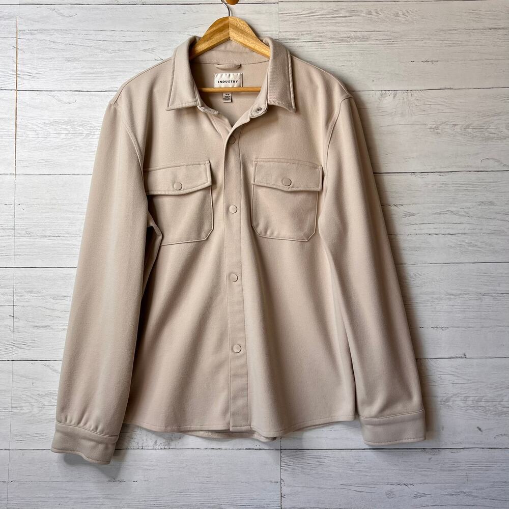 Industry Shacket Womens Size M/M Ivory Jacket with Snaps Retro Minimalist